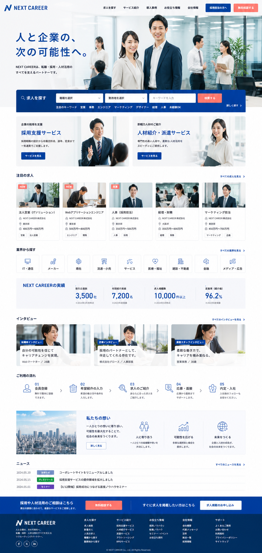 人材派遣・招聘公司完整首页模板