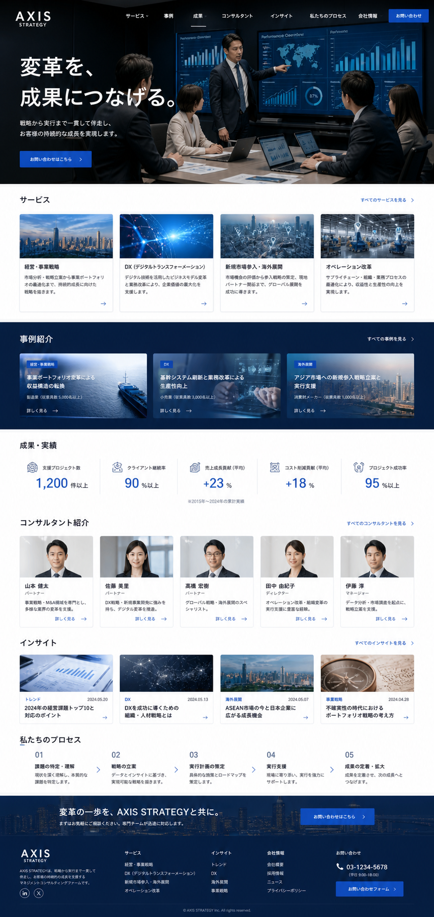 商务・经营咨询公司完整首页模板
