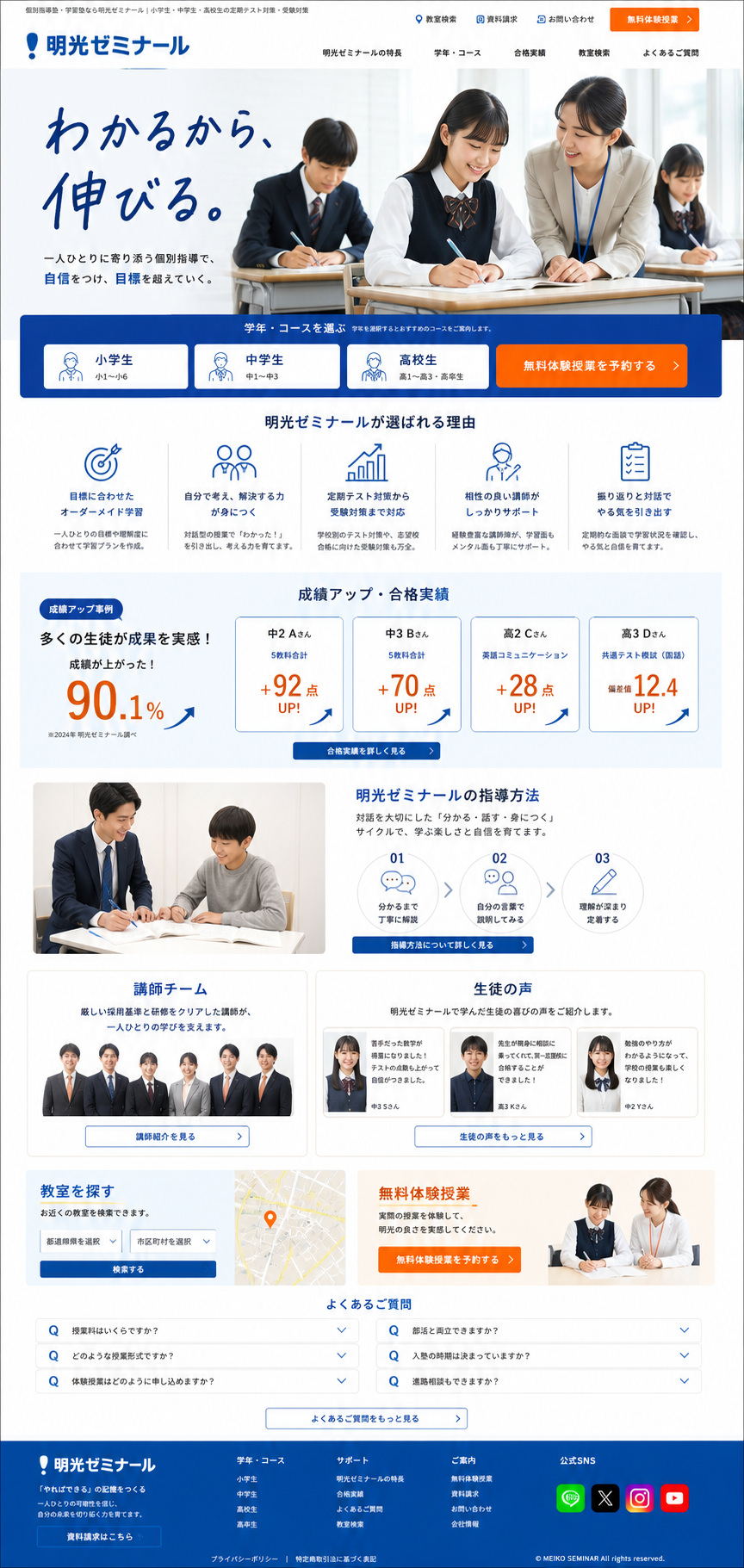 学习塾・补习班完整首页模板