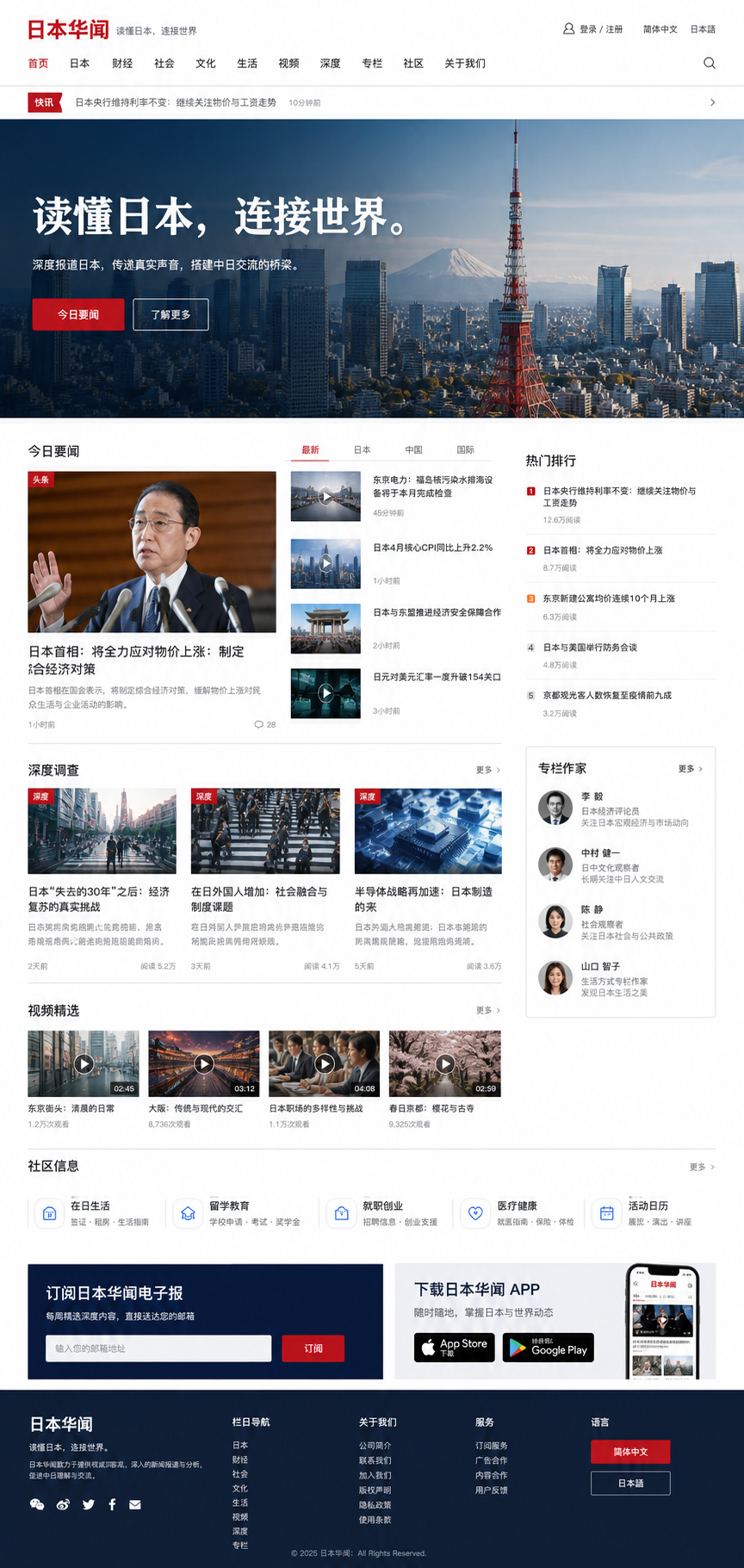 中文新闻・媒体完整首页模板